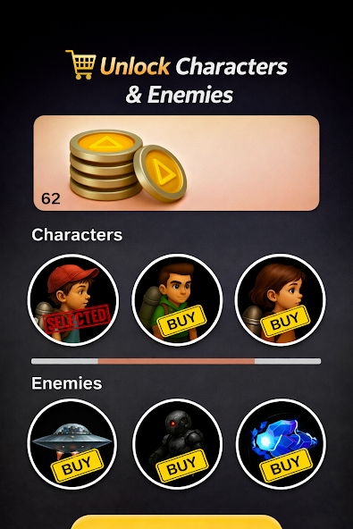 Sky Pulse unlockable characters and enemies